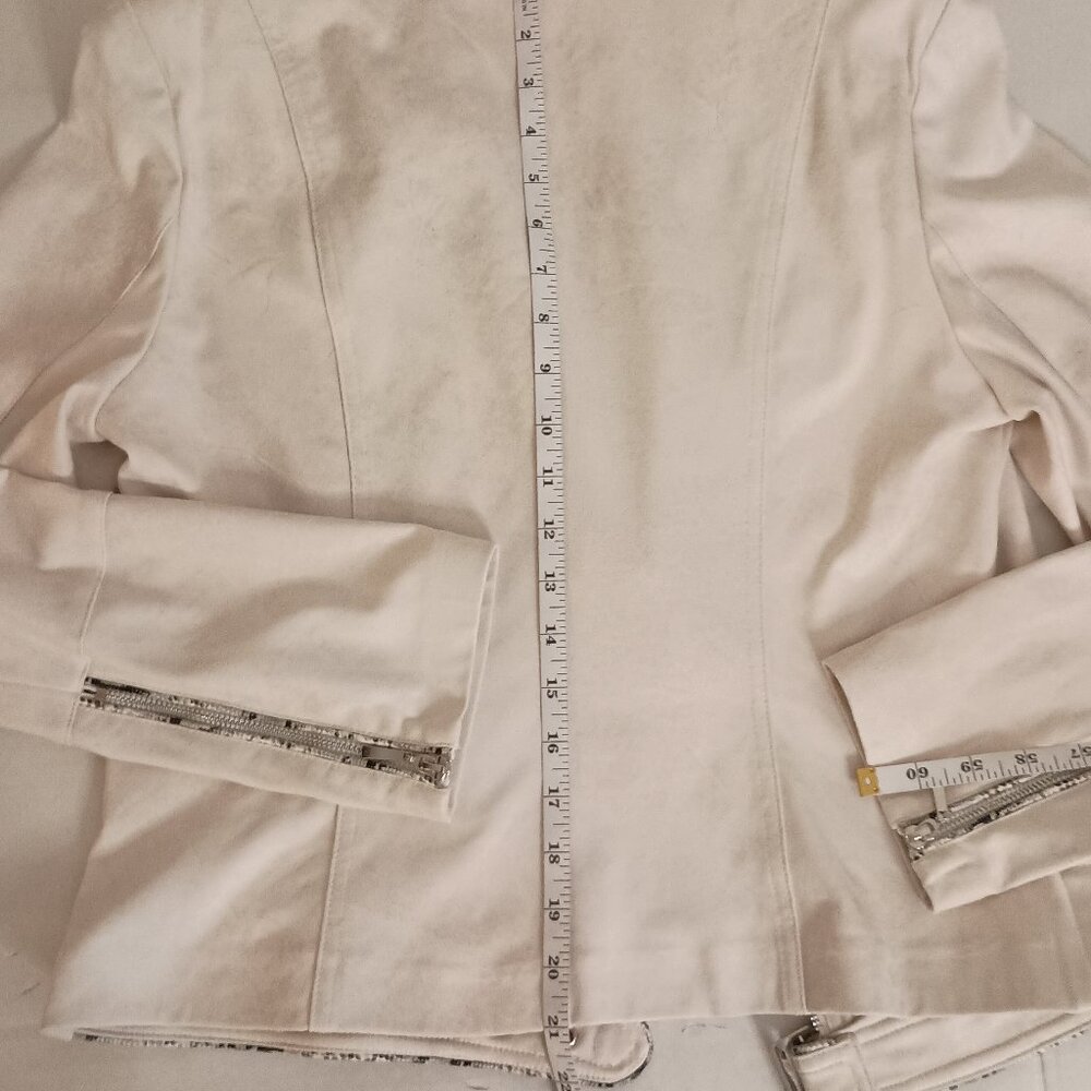 Insight Off White Faux Suede Moto Jacket Womens 10 - Picture 14 of 16